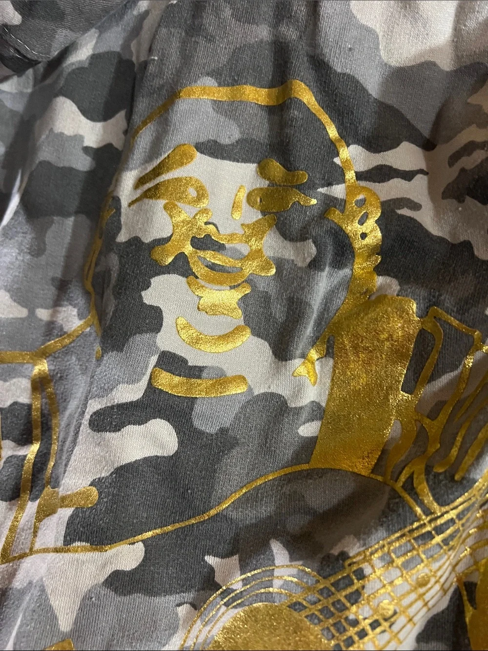 True Religion Kids Gray & Black Camo Zip Hoodie with Gold Logo